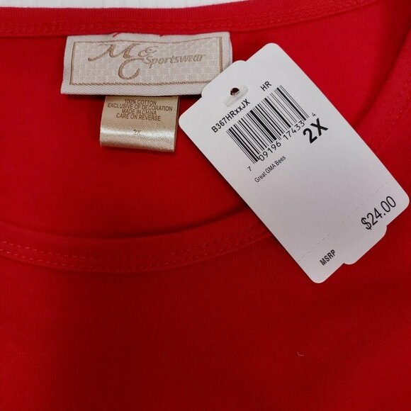 Bee Grandma 100% cotton casual tee-shirt embroidered, embellished size 2X NEW - Picture 5 of 7